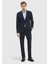 Lacivert Desenli Zeroweight Slim Fit %100 Yün Takım Elbise 2