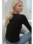 Kadın Uzun Kollu Düğmeli Hırka Black 3