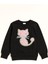 Kedicik Detaylı Kız Çocuk sweatshirt - Siyah 1