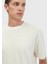 Ekru Jakarlı Bisiklet Yaka T-Shirt 4