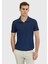 Indigo Jakarlı Polo Yaka %100 Pamuk T-Shirt 1
