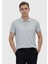 Açık Gri Düz Polo Yaka %100 Pamuk T-Shirt 1