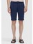 Lacivert Düz Dokuma Regular Fit Casual Pamuk Karışımlı Bermuda 2