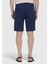 Lacivert Düz Dokuma Regular Fit Casual Pamuk Karışımlı Bermuda 4