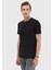 Siyah Düz Bisiklet Yaka T-Shirt 1