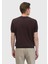 Kahverengi Jakarlı Bisiklet Yaka %100 Pamuk T-Shirt 5