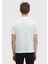 Beyaz Düz Bisiklet Yaka %100 Pamuk T-Shirt 5