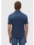 Indigo Düz Polo Yaka %100 Pamuk T-Shirt 5