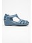 Kadın Comfort Deri Sandalet Mavi 18791382 3