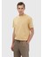 Safran Düz Bisiklet Yaka %100 Pamuk T-Shirt 1