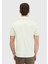 Ekru Düz Polo Yaka %100 Pamuk T-Shirt 2