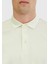 Ekru Düz Polo Yaka %100 Pamuk T-Shirt 4