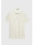 Ekru Düz Polo Yaka %100 Pamuk T-Shirt 5