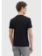 Siyah Düz Bisiklet Yaka Pamuk Karışımlı T-Shirt 5