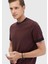 Kiremit Düz Bisiklet Yaka %100 Pamuk T-Shirt 4
