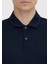 Lacivert Düz Polo Yaka %100 Pamuk T-Shirt 4
