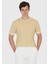 Safran Düz Bisiklet Yaka %100 Pamuk T-Shirt 1