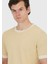 Safran Düz Bisiklet Yaka %100 Pamuk T-Shirt 3