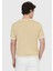 Safran Düz Bisiklet Yaka %100 Pamuk T-Shirt 5
