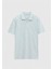 Açık Gri Düz Polo Yaka %100 Pamuk T-Shirt 1