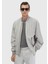 Açık Gri Regular Fit Dik Yaka Casual Dokuma Mont 1