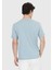 Mavi Düz Bisiklet Yaka %100 Pamuk T-Shirt 5