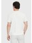 Ekru Düz Bisiklet Yaka %100 Pamuk T-Shirt 5