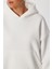 Oversize Kapüşonlu Şardonlu Örme Sweatshirt LMC0073 Ekru 5