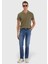 Indigo Düz Slim Fit Denim Pamuk Karışımlı Pantolon 1