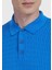 Mavi Polo Yaka Jakarlı Pamuk Karışımlı Triko 4