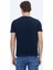 Lacivert Düz Bisiklet Yaka %100 Pamuk T-Shirt 5