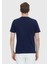 Lacivert Düz Bisiklet Yaka %100 Pamuk T-Shirt 4