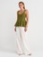 31973 Peplum Streç Top-Yağ Yeşil 4