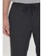 Erkek Antrasit Slim Fit Rahat Kesim Beli Bağlamalı Yan Cepli Jogger Pantolon 4