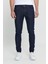 Erkek Koyu Lacivert Ekstra Slim Fit Dar Kesim Pamuklu Esnek Rııs Jean Kot Pantolon Denim 4