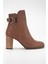 Kadın Hakiki Deri Tokalı Topuklu Bot - Ceviz 3