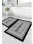 Dijital Kaymaz Yıkanabilir 8084 Gri Bath Modern Banyo Paspası Banyo Halısı Klozet Takımı 1