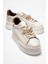 Laren Ekru Cilt Hakiki Deri Tokalı Kadın Günlük Spor Ayakkabı 1