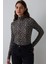 Leopar Desenli Yarım Balıkçı Yaka Slim Fit Uzun Kollu Üst 4