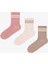 3 Çift Pamuklu Çizgili Ribli Soket Çorap 1