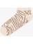 3 Çift Pamuklu Zebra Desenli Patik Çorap 3