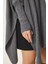Yandan Yırtmaçlı Oversize Panço Kazak LYY0016 Füme 5