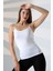 Slim Fit Dar Kesim Ince Askılı U Yaka Yumuşak Dokulu Basic Kadın Body Atlet 22001 Beyaz 1