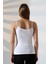 Slim Fit Dar Kesim Ince Askılı U Yaka Yumuşak Dokulu Basic Kadın Body Atlet 22001 Beyaz 4