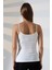 Slim Fit Dar Kesim Ince Askılı U Yaka Yumuşak Dokulu Basic Kadın Body Atlet 22001 Ekru 4