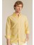Erkek Sarı %100 Keten Modern Fit Cepsiz Gömlek 5