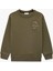 Şardonlu Uzun Kollu Bisiklet Yaka Baskılı Sweatshirt 1