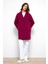 Desenli Astarlı Oversize Kruvaze kaban Fuşya 3095 1
