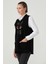 Kadın Fermuarlı Triko Yelek - Siyah 1