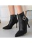Moose Siyah Cilt Topuklu Bot 4